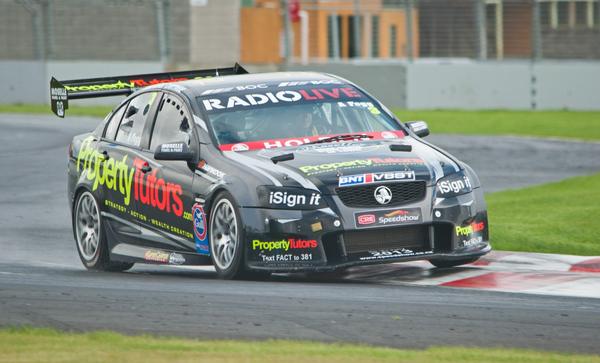 shows Angus Fogg's PropertyTutors Commodore running in its refreshed livery ready for round three of the BNT V8 SuperTourers at Pukekohe Park Raceway on 25 and 26 May.